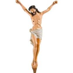 Korpus Pana Jezusa na krzyż z żywicy + napis 63 cm